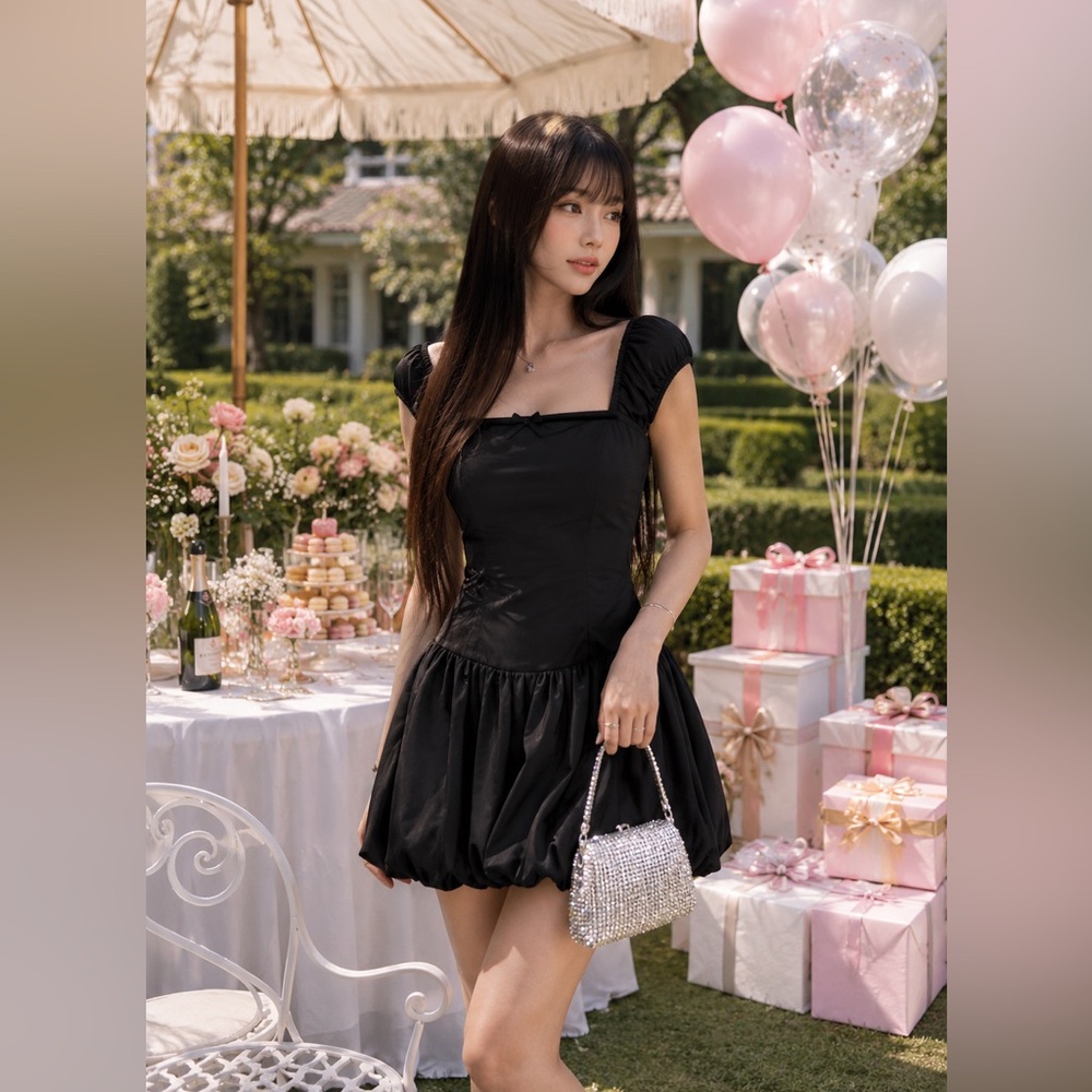 WAYF bubble hem mini dress